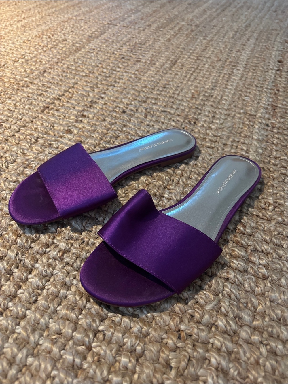 Banana Republic Purple Satin Slide Sandals